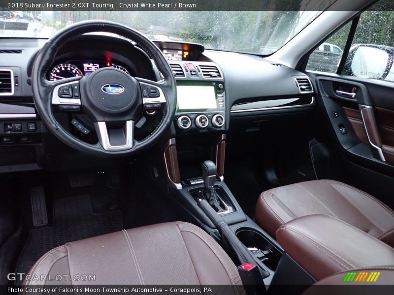 Crystal White Pearl / Brown 2018 Subaru Forester 2.0XT Touring