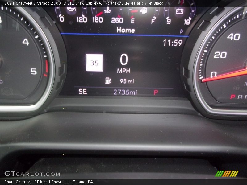 Northsky Blue Metallic / Jet Black 2021 Chevrolet Silverado 2500HD LTZ Crew Cab 4x4