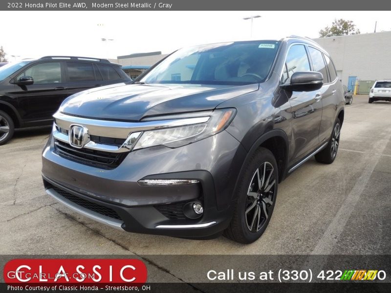 Modern Steel Metallic / Gray 2022 Honda Pilot Elite AWD