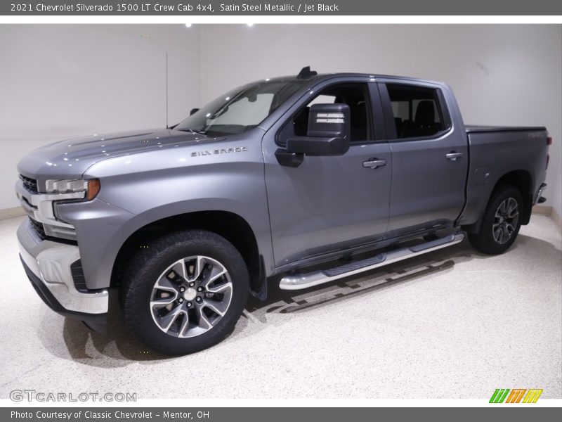 Satin Steel Metallic / Jet Black 2021 Chevrolet Silverado 1500 LT Crew Cab 4x4
