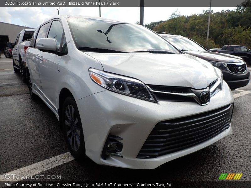 Blizzard White Pearl / Black 2020 Toyota Sienna Limited AWD