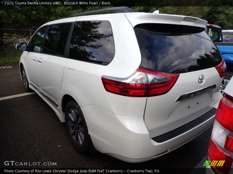 Blizzard White Pearl / Black 2020 Toyota Sienna Limited AWD