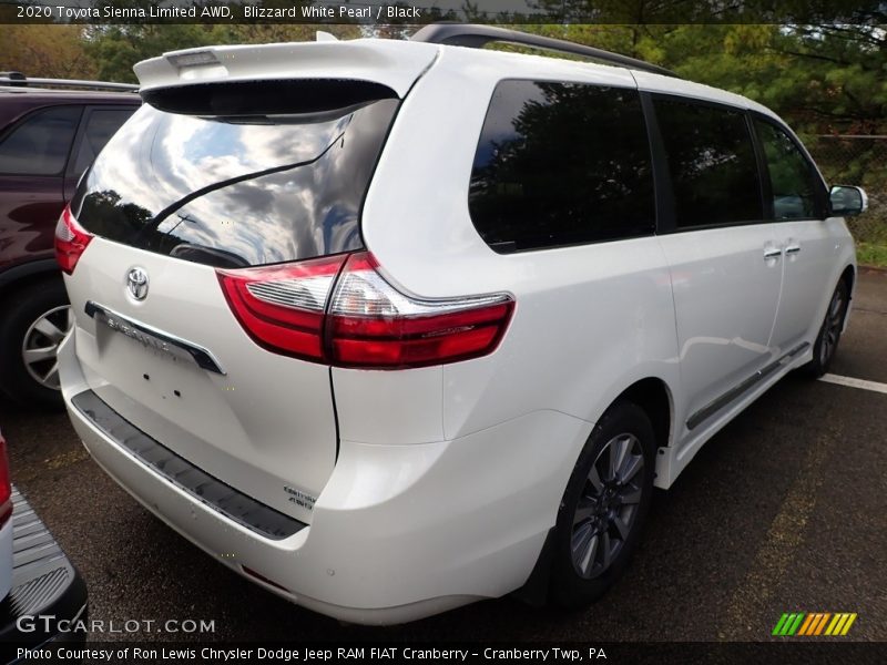Blizzard White Pearl / Black 2020 Toyota Sienna Limited AWD