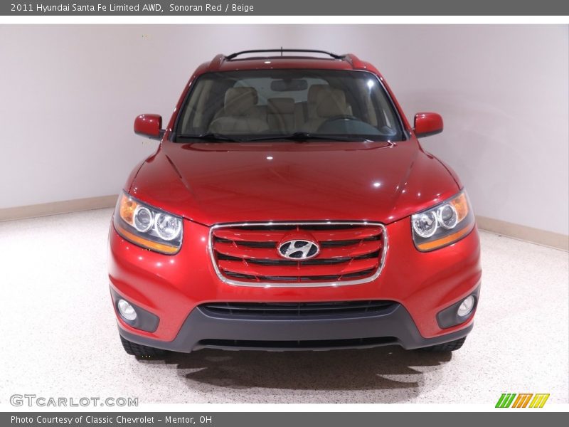 Sonoran Red / Beige 2011 Hyundai Santa Fe Limited AWD