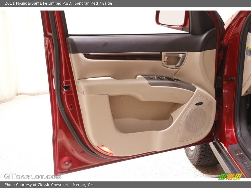 Sonoran Red / Beige 2011 Hyundai Santa Fe Limited AWD