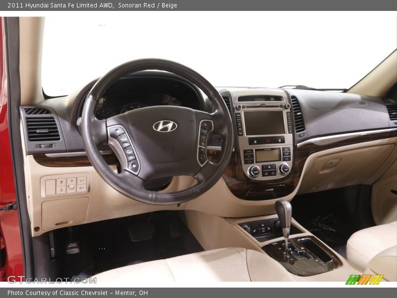 Sonoran Red / Beige 2011 Hyundai Santa Fe Limited AWD