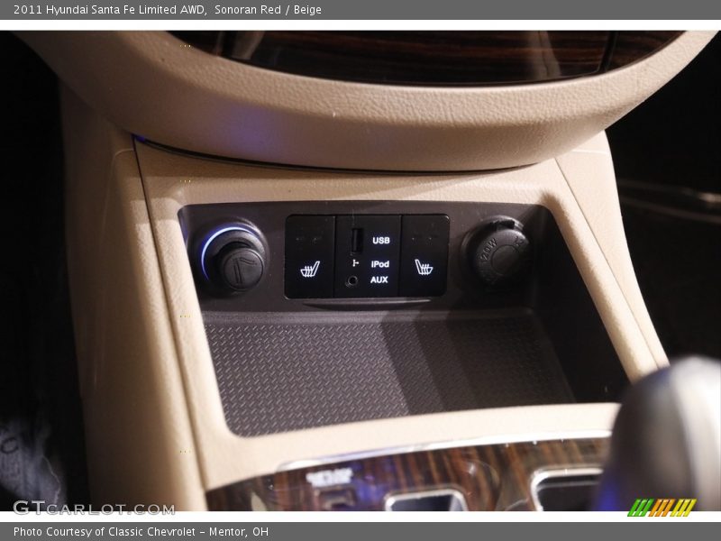 Sonoran Red / Beige 2011 Hyundai Santa Fe Limited AWD