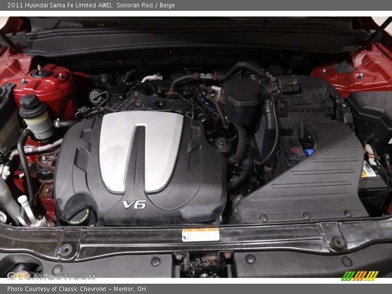 Sonoran Red / Beige 2011 Hyundai Santa Fe Limited AWD