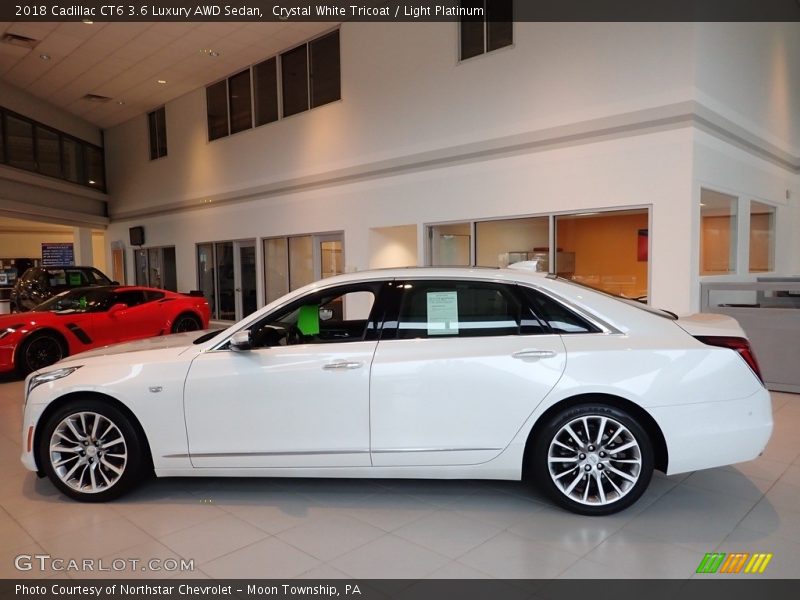 Crystal White Tricoat / Light Platinum 2018 Cadillac CT6 3.6 Luxury AWD Sedan