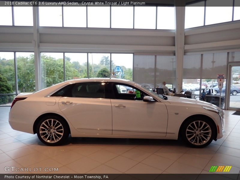 Crystal White Tricoat / Light Platinum 2018 Cadillac CT6 3.6 Luxury AWD Sedan