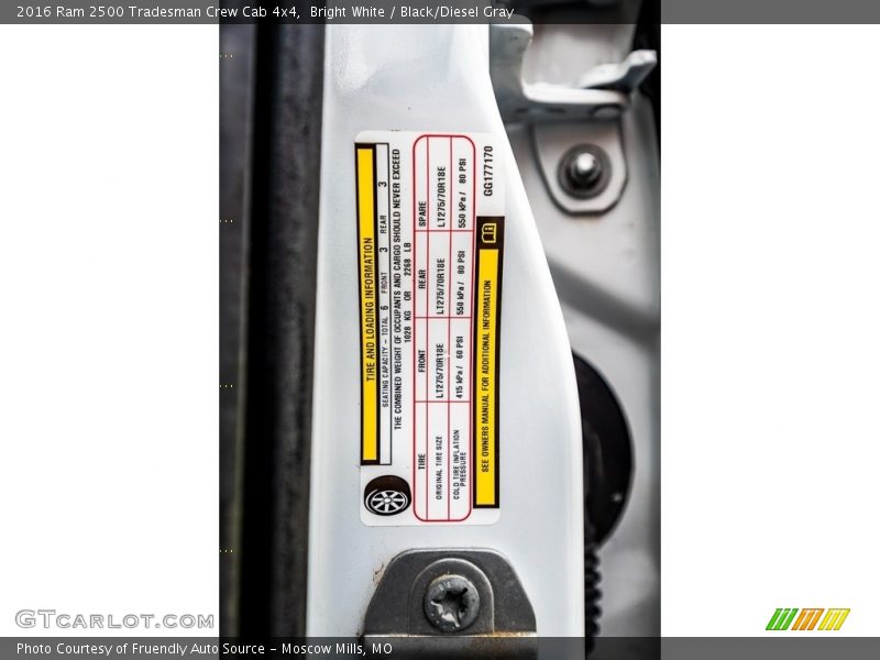 Bright White / Black/Diesel Gray 2016 Ram 2500 Tradesman Crew Cab 4x4