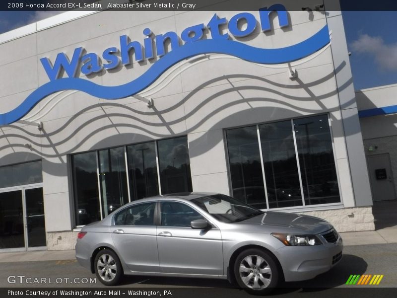 Alabaster Silver Metallic / Gray 2008 Honda Accord EX-L Sedan