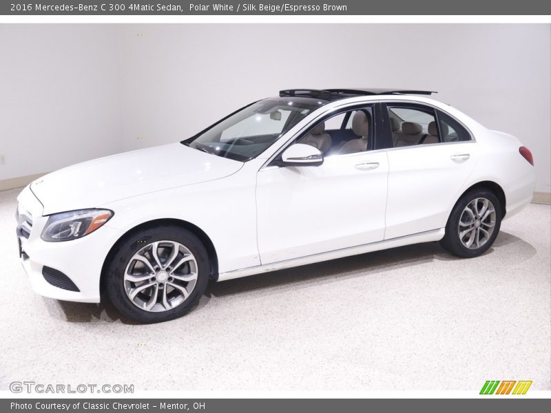 Polar White / Silk Beige/Espresso Brown 2016 Mercedes-Benz C 300 4Matic Sedan