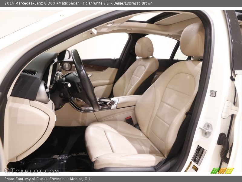 Polar White / Silk Beige/Espresso Brown 2016 Mercedes-Benz C 300 4Matic Sedan
