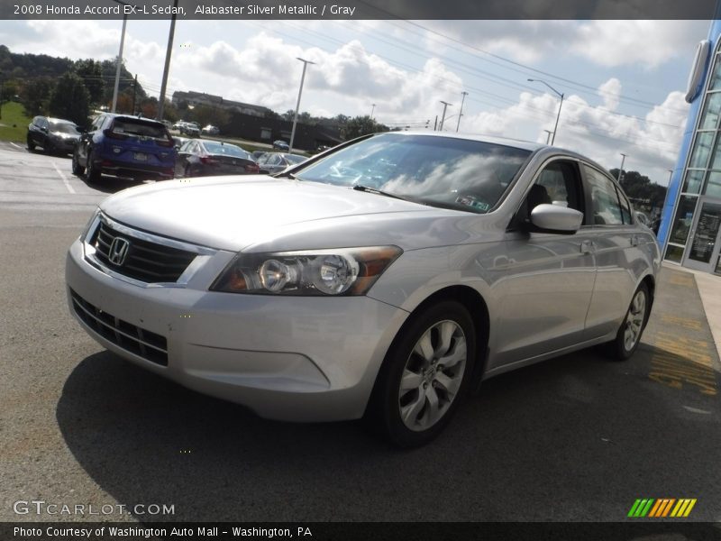 Alabaster Silver Metallic / Gray 2008 Honda Accord EX-L Sedan