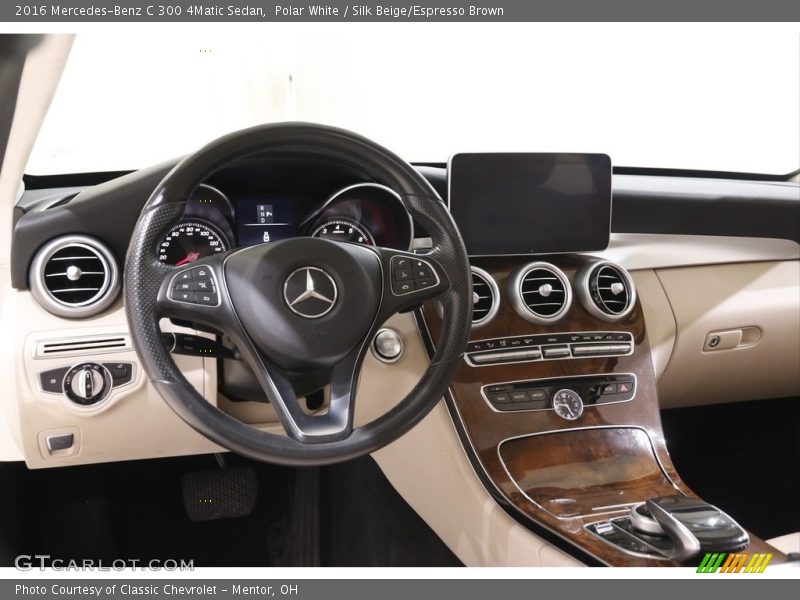 Polar White / Silk Beige/Espresso Brown 2016 Mercedes-Benz C 300 4Matic Sedan