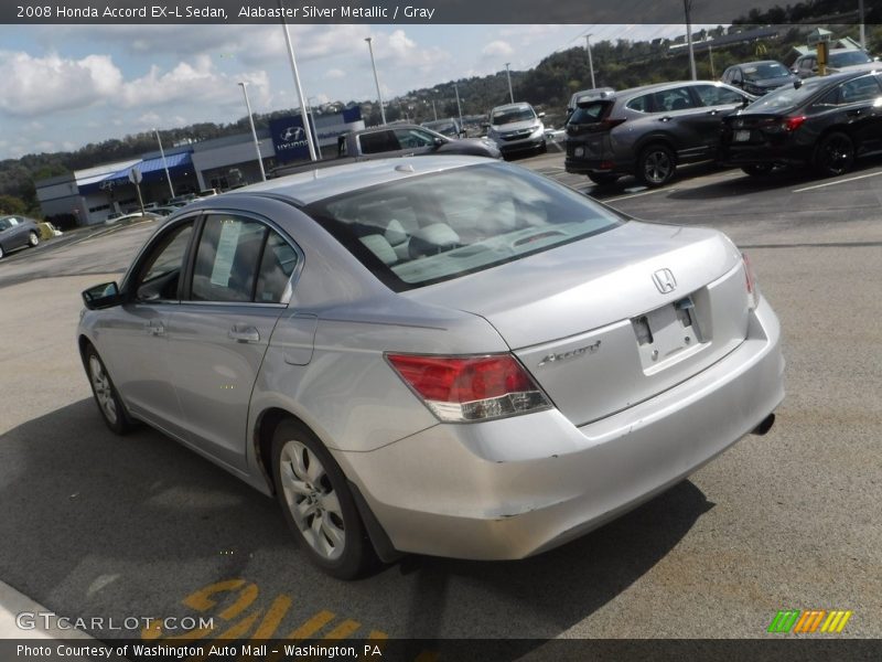 Alabaster Silver Metallic / Gray 2008 Honda Accord EX-L Sedan