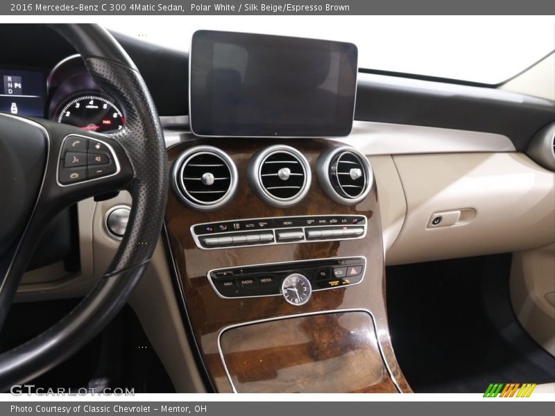 Polar White / Silk Beige/Espresso Brown 2016 Mercedes-Benz C 300 4Matic Sedan