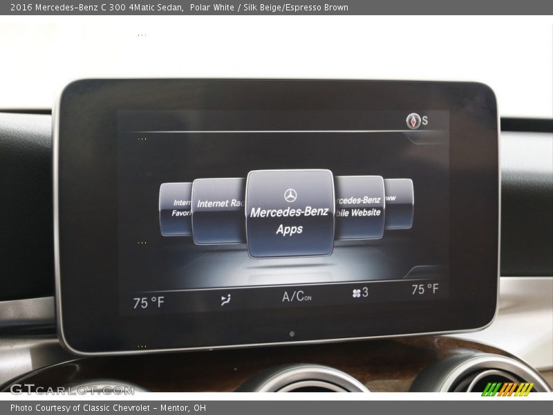 Polar White / Silk Beige/Espresso Brown 2016 Mercedes-Benz C 300 4Matic Sedan