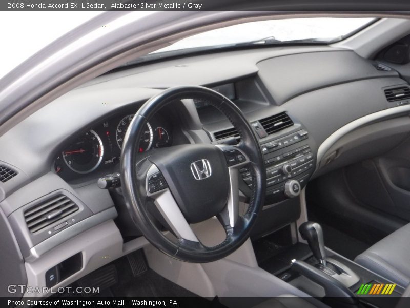 Alabaster Silver Metallic / Gray 2008 Honda Accord EX-L Sedan