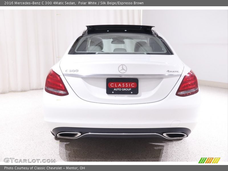 Polar White / Silk Beige/Espresso Brown 2016 Mercedes-Benz C 300 4Matic Sedan