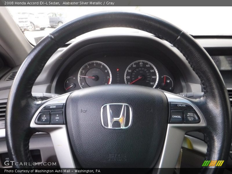 Alabaster Silver Metallic / Gray 2008 Honda Accord EX-L Sedan