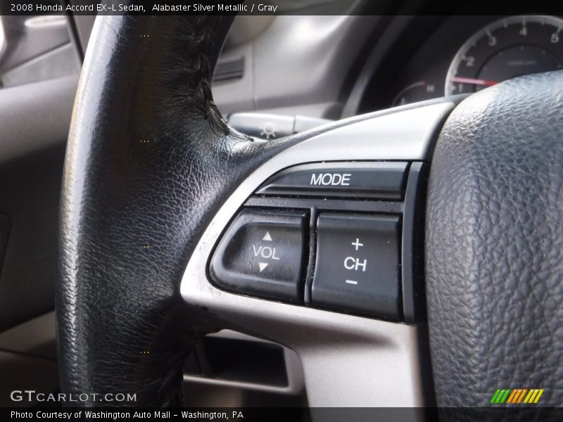 Alabaster Silver Metallic / Gray 2008 Honda Accord EX-L Sedan