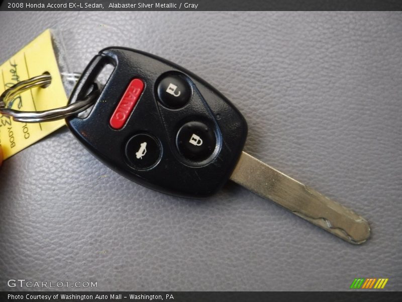 Alabaster Silver Metallic / Gray 2008 Honda Accord EX-L Sedan