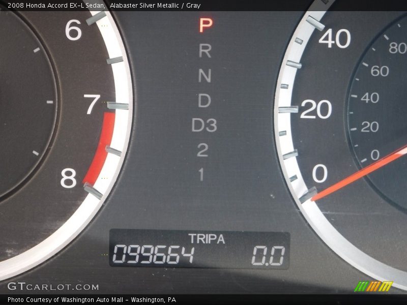 Alabaster Silver Metallic / Gray 2008 Honda Accord EX-L Sedan