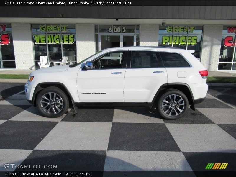 Bright White / Black/Light Frost Beige 2018 Jeep Grand Cherokee Limited