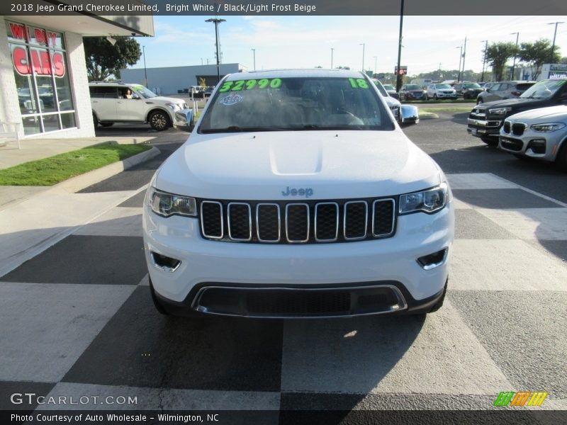 Bright White / Black/Light Frost Beige 2018 Jeep Grand Cherokee Limited