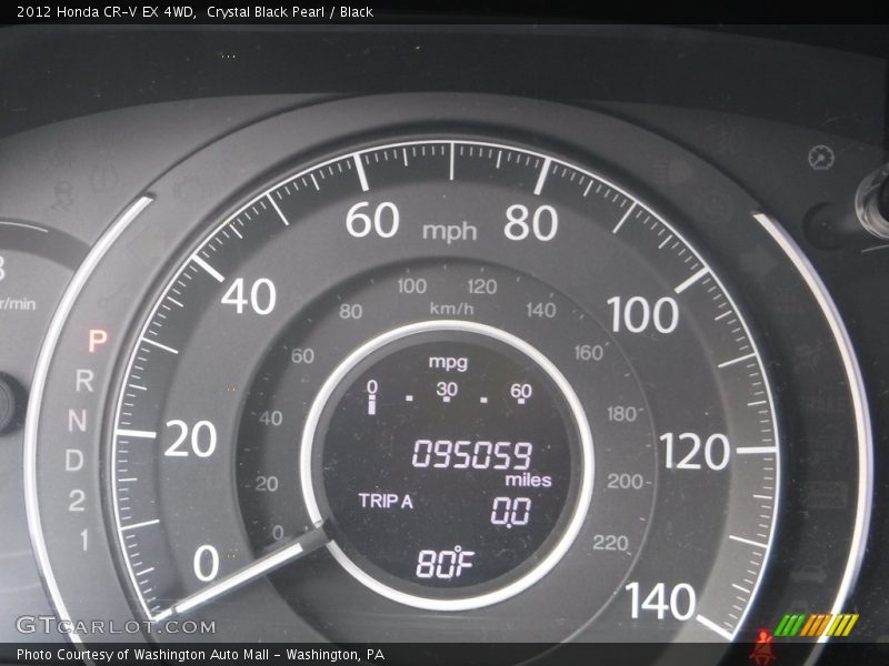 Crystal Black Pearl / Black 2012 Honda CR-V EX 4WD