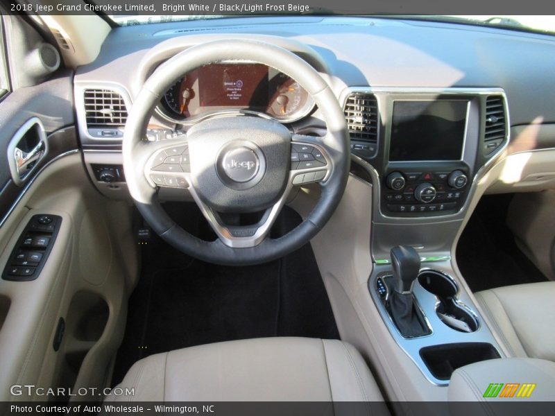 Bright White / Black/Light Frost Beige 2018 Jeep Grand Cherokee Limited