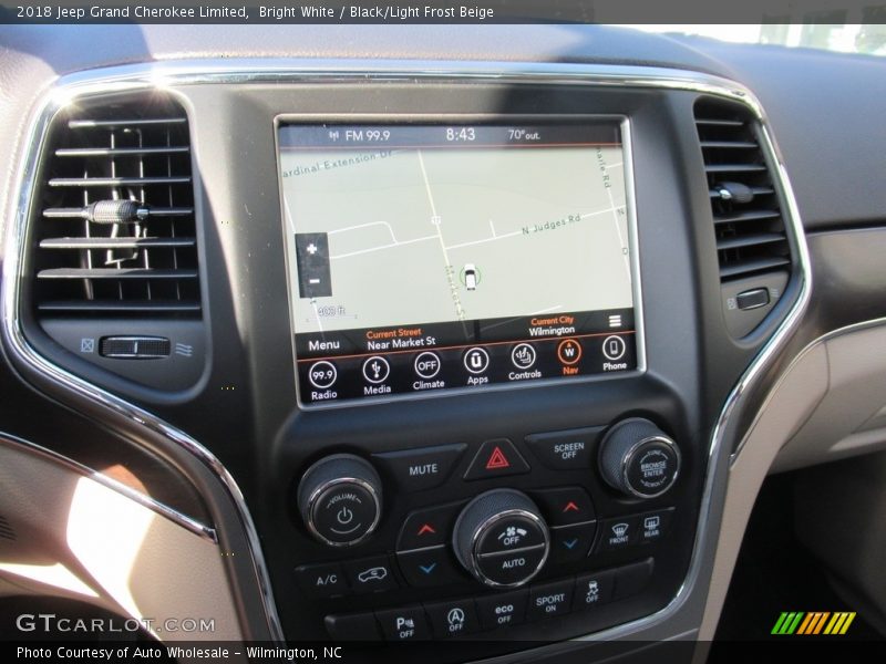 Bright White / Black/Light Frost Beige 2018 Jeep Grand Cherokee Limited