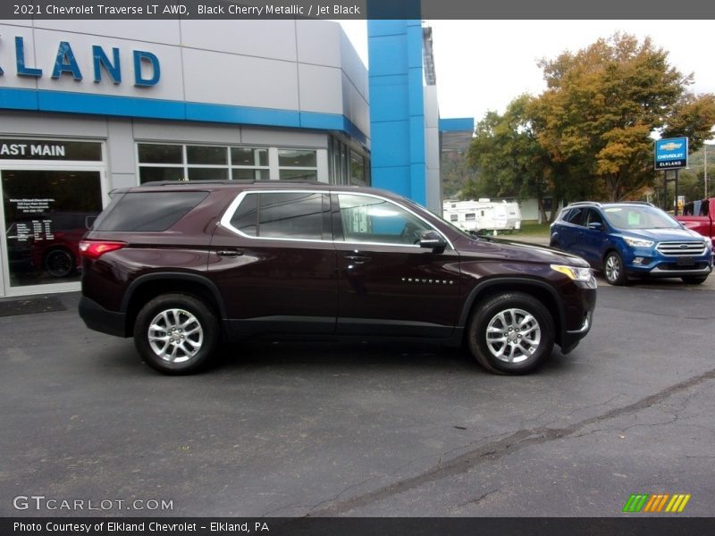 Black Cherry Metallic / Jet Black 2021 Chevrolet Traverse LT AWD