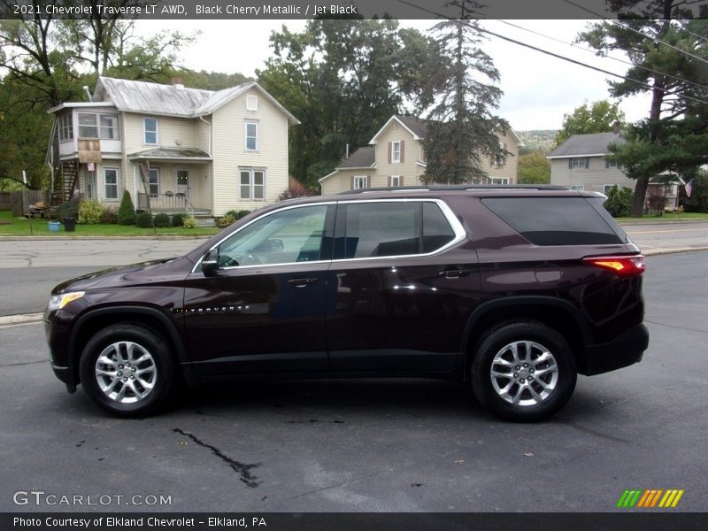 Black Cherry Metallic / Jet Black 2021 Chevrolet Traverse LT AWD