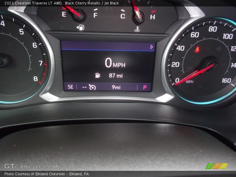 Black Cherry Metallic / Jet Black 2021 Chevrolet Traverse LT AWD