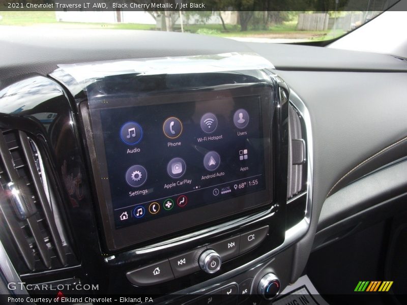 Black Cherry Metallic / Jet Black 2021 Chevrolet Traverse LT AWD