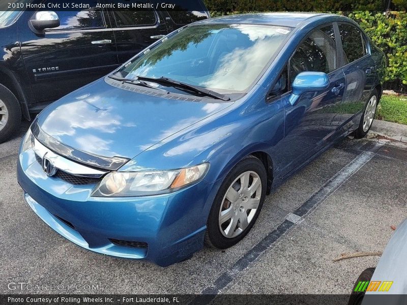 Atomic Blue Metallic / Gray 2010 Honda Civic LX Sedan