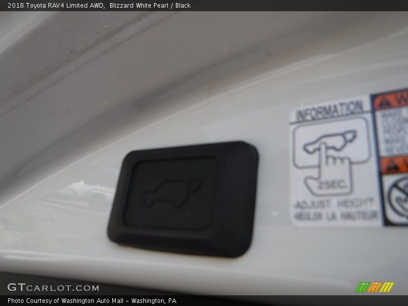 Blizzard White Pearl / Black 2018 Toyota RAV4 Limited AWD