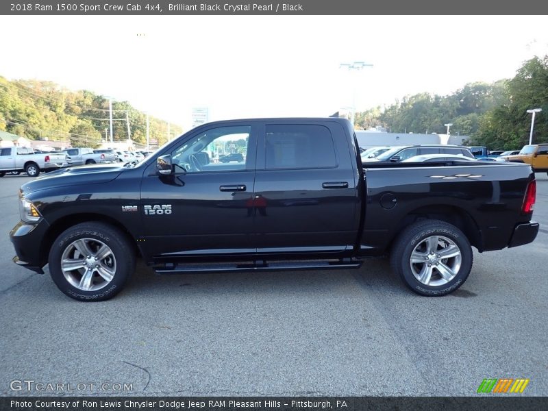 Brilliant Black Crystal Pearl / Black 2018 Ram 1500 Sport Crew Cab 4x4