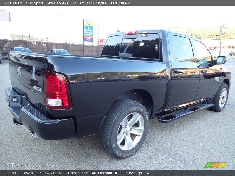 Brilliant Black Crystal Pearl / Black 2018 Ram 1500 Sport Crew Cab 4x4