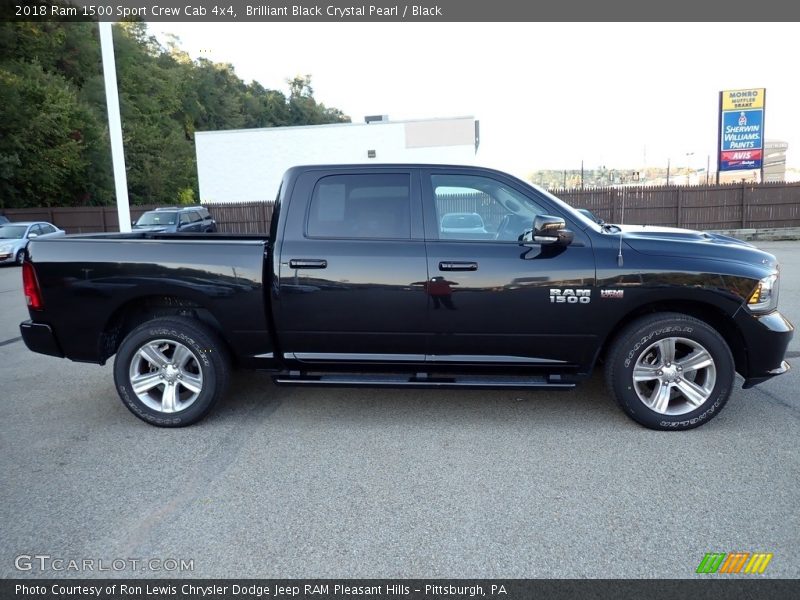 Brilliant Black Crystal Pearl / Black 2018 Ram 1500 Sport Crew Cab 4x4
