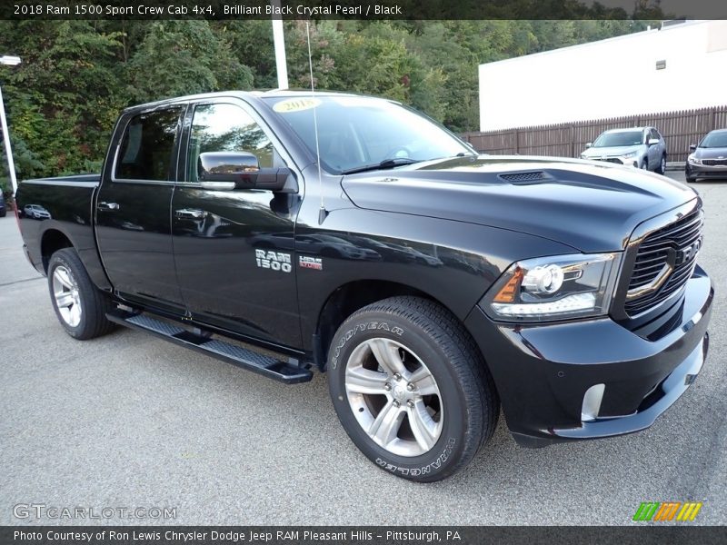 Brilliant Black Crystal Pearl / Black 2018 Ram 1500 Sport Crew Cab 4x4