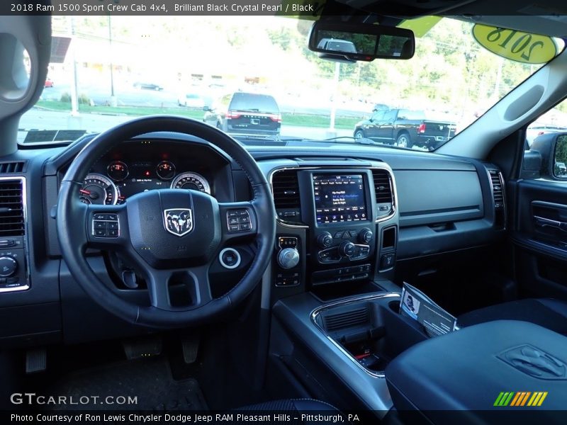 Brilliant Black Crystal Pearl / Black 2018 Ram 1500 Sport Crew Cab 4x4