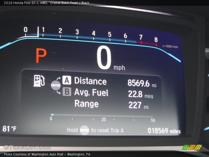 Crystal Black Pearl / Black 2019 Honda Pilot EX-L AWD