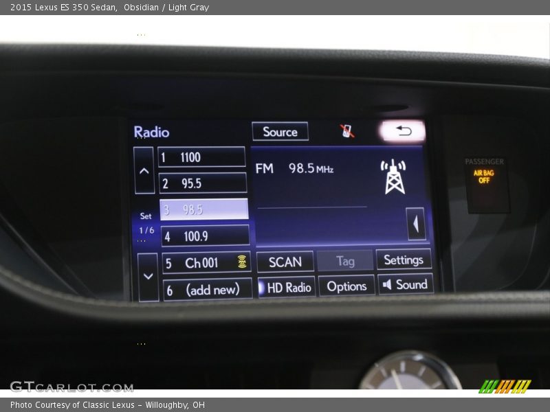 Obsidian / Light Gray 2015 Lexus ES 350 Sedan