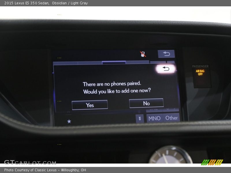 Obsidian / Light Gray 2015 Lexus ES 350 Sedan