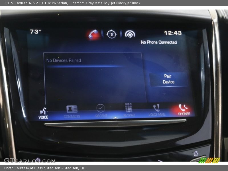 Phantom Gray Metallic / Jet Black/Jet Black 2015 Cadillac ATS 2.0T Luxury Sedan