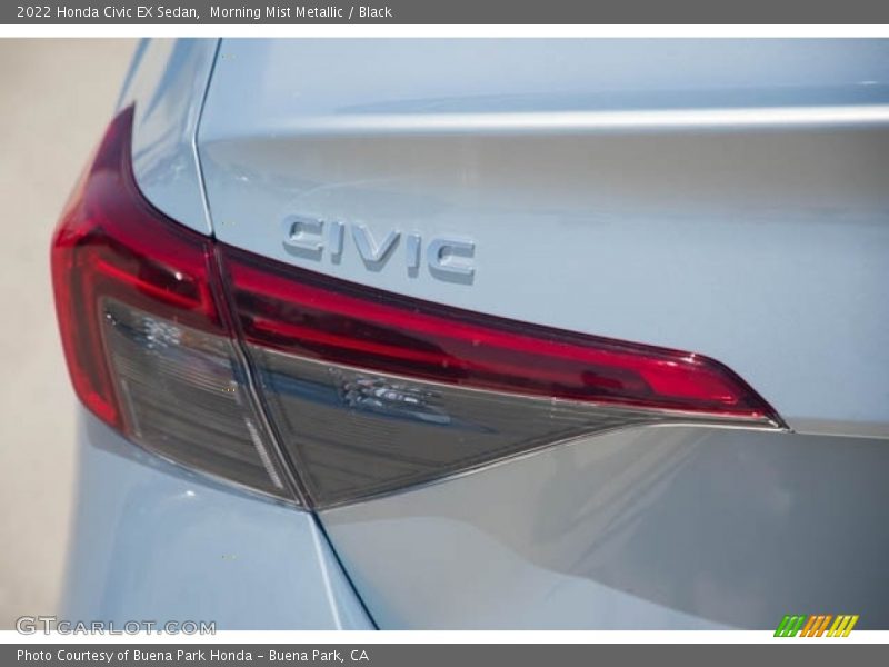 Morning Mist Metallic / Black 2022 Honda Civic EX Sedan